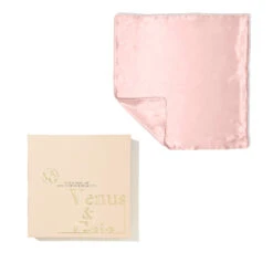 Taie D'Oreiller En Soie Format Carré -Cosmétiques De Mode Venus Gaia Taie Oreiller En Soie Carre Rose Poudree TINY